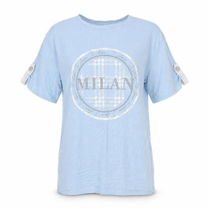 Womens UK Size S Select Blue Basic T-Shirt