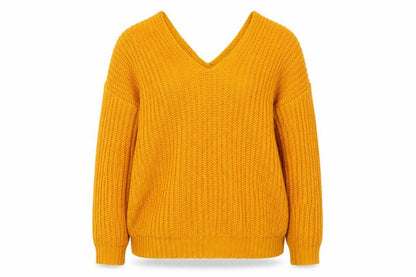 SHEIN Womens Yellow  Knit Pullover Jumper Size L
