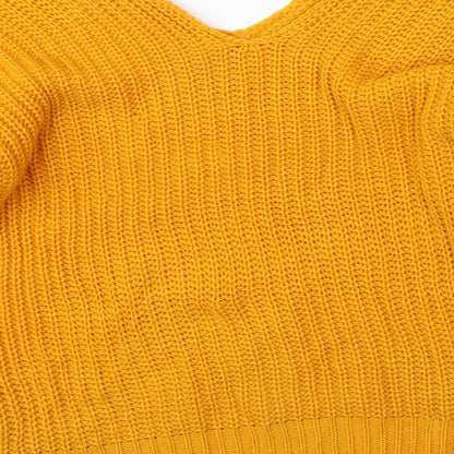 SheIn Womens Yellow  Knit Pullover Jumper Size L