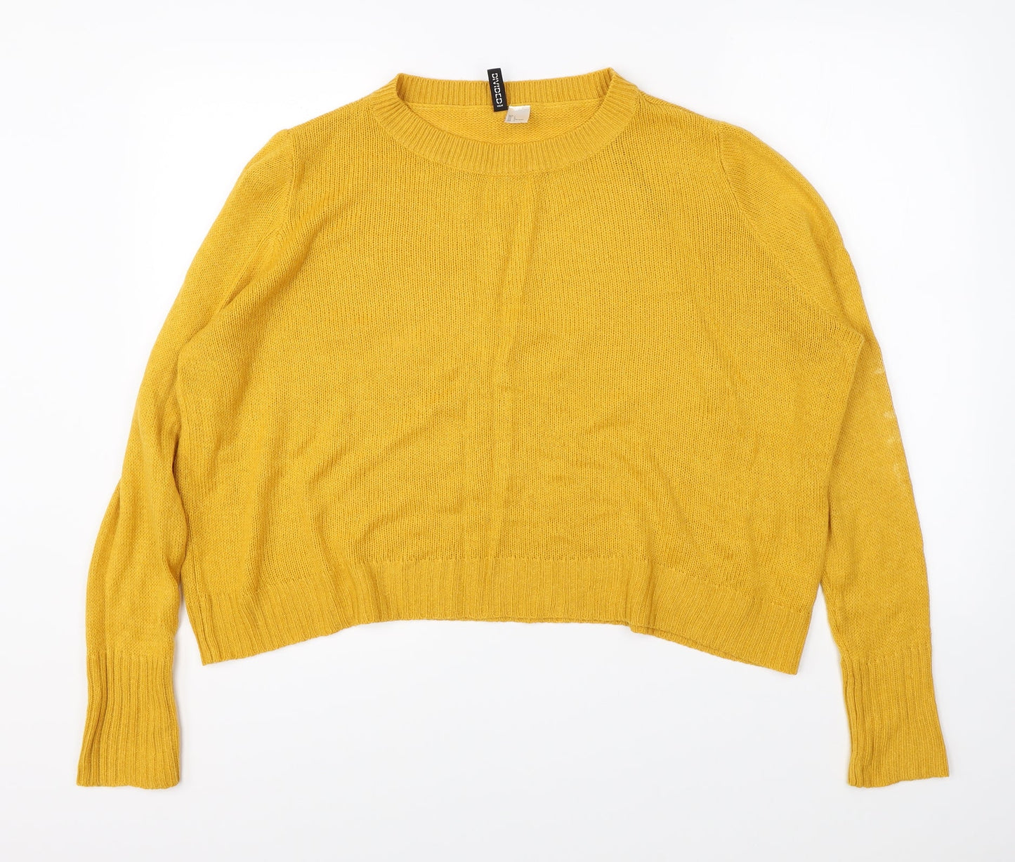 Womens UK Size L Divided Yellow Pullover Jumper