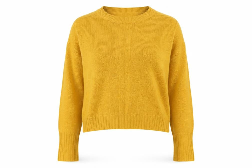 Womens UK Size L Divided Yellow Pullover Jumper