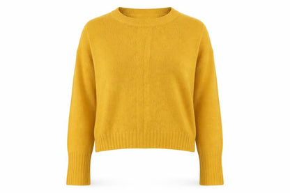 Womens UK Size L Divided Yellow Pullover Jumper