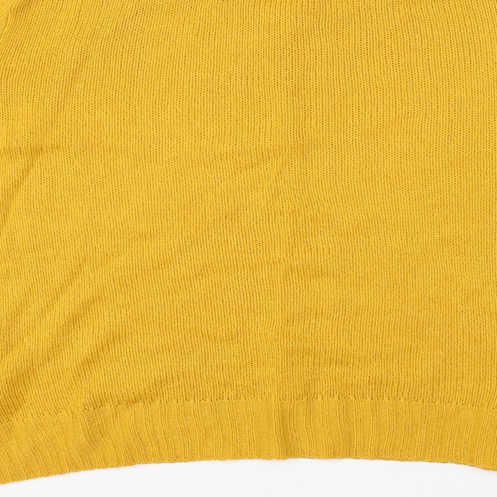 Womens UK Size L Divided Yellow Pullover Jumper