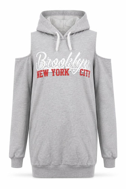 Select Girls Grey   Pullover Hoodie Size 12-13 Years  - open shoulders