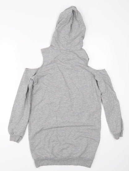 Select Girls Grey   Pullover Hoodie Size 12-13 Years  - open shoulders