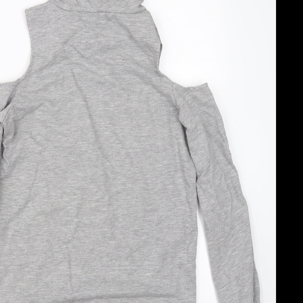 Select Girls Grey   Pullover Hoodie Size 12-13 Years  - open shoulders
