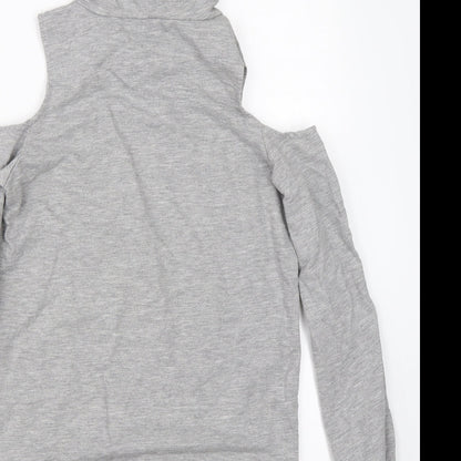 Select Girls Grey   Pullover Hoodie Size 12-13 Years  - open shoulders