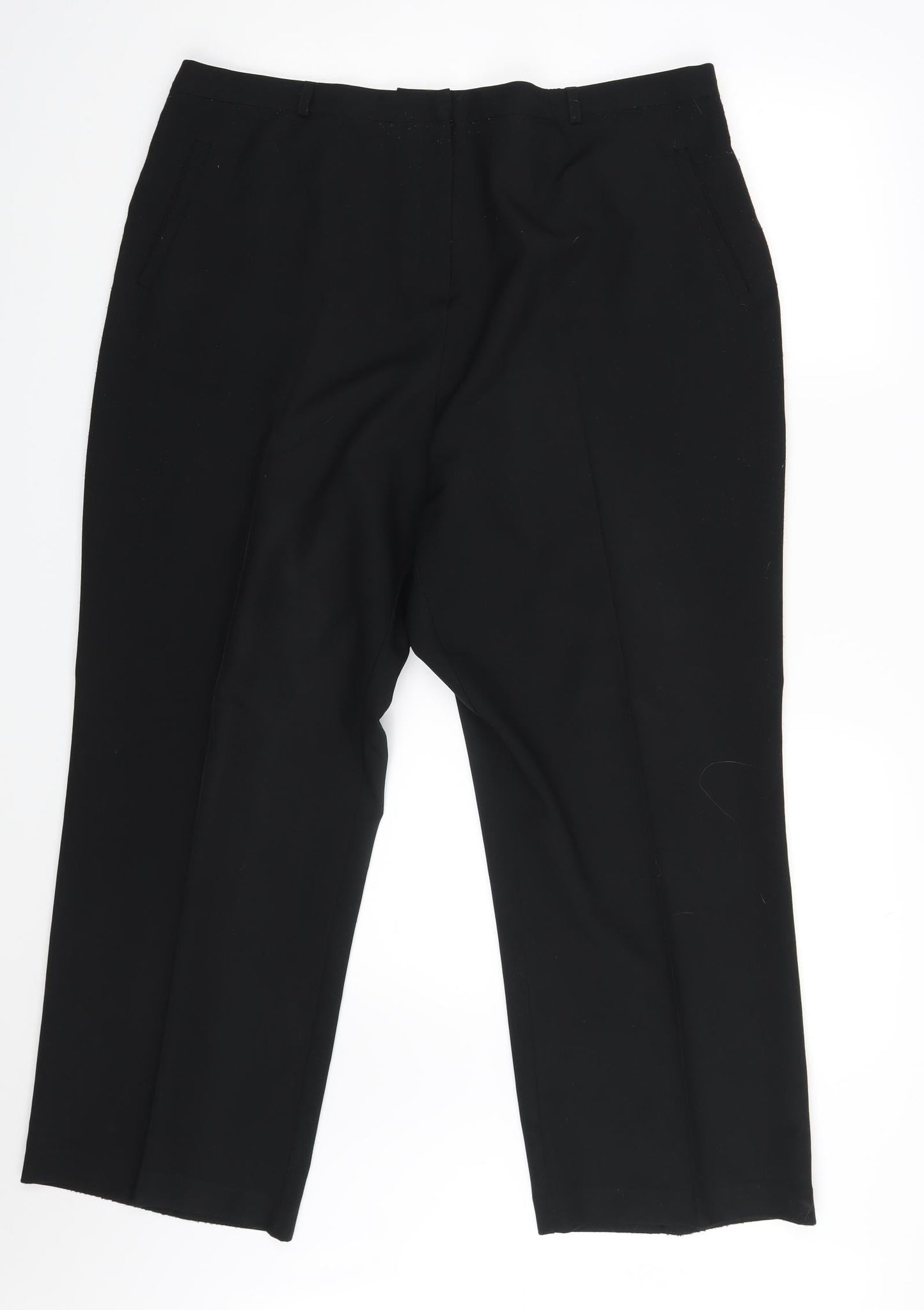 Womens UK Size 20 BHS Regular Fit Dress Pants Black Trousers