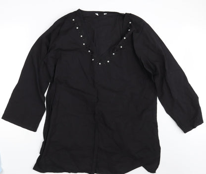 Grabal Alok Womens Black   Shirt Dress  Size L