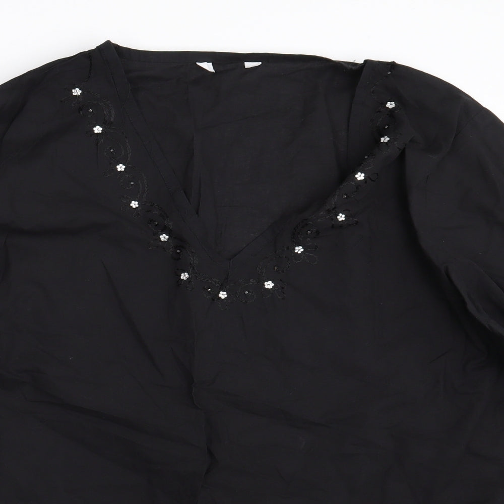 Grabal Alok Womens Black   Shirt Dress  Size L