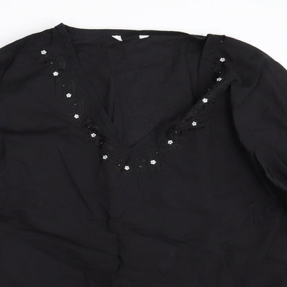 Grabal Alok Womens Black   Shirt Dress  Size L