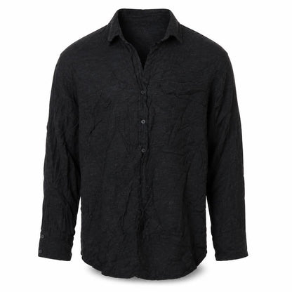 Mens UK Size M Never More Black  Button-Up Long Sleeve Casual Shirt