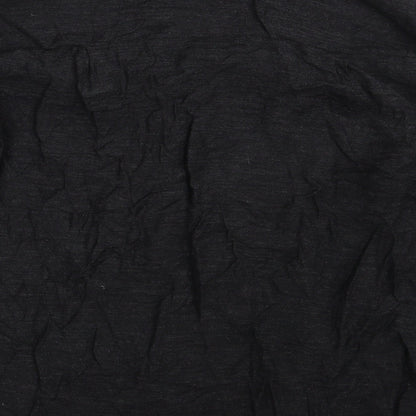 Mens UK Size M Never More Black  Button-Up Long Sleeve Casual Shirt