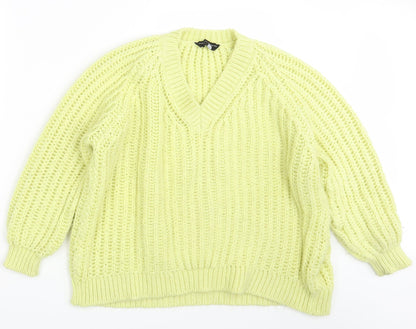 Dorothy Perkins Womens Yellow   Pullover Jumper Size L