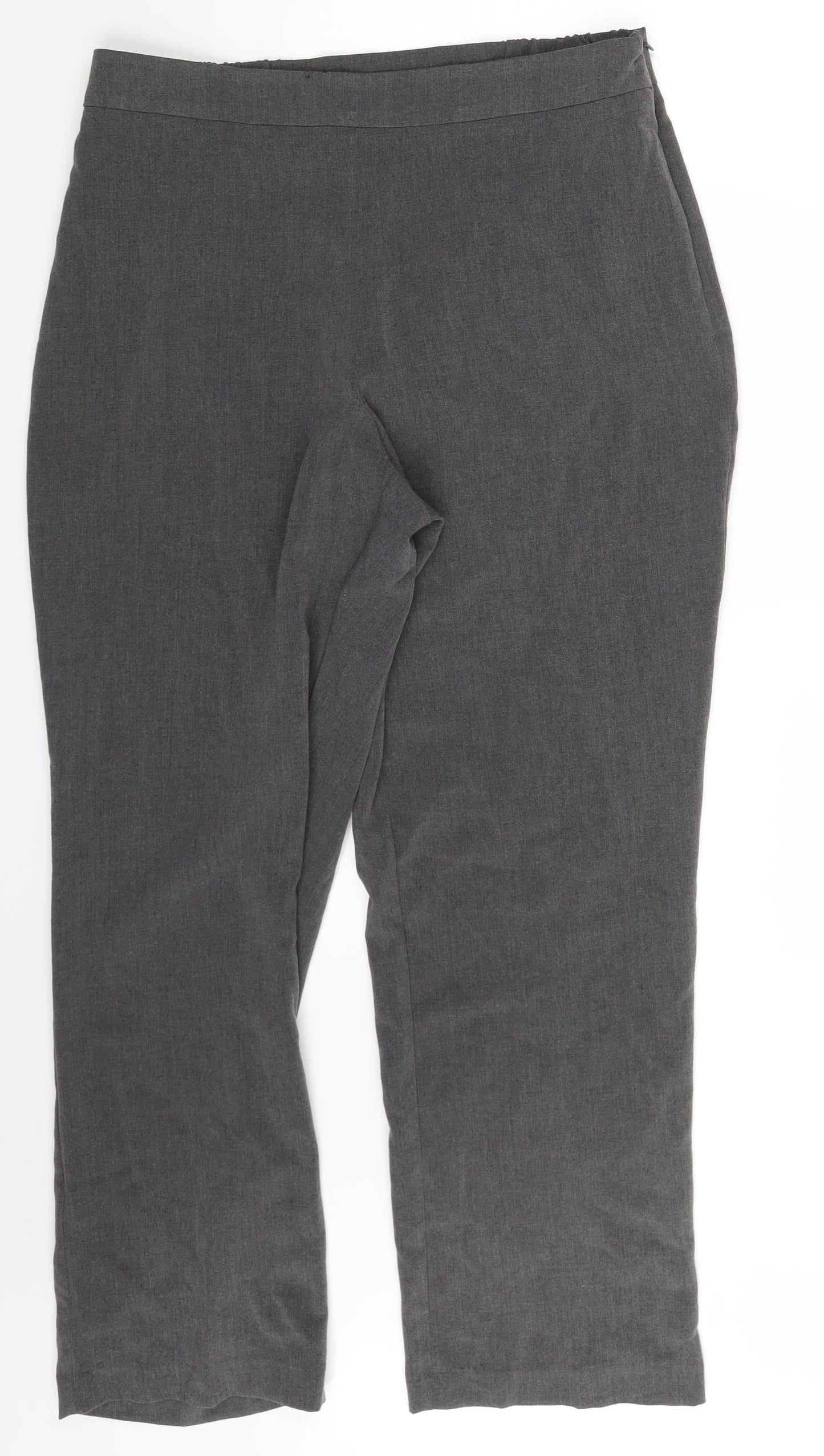 Womens UK Size 16 Isle Regular Fit Dress Pants Grey Trousers