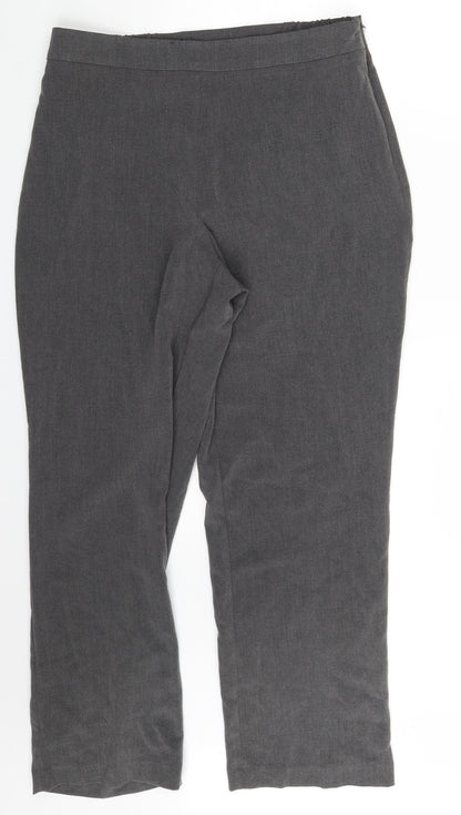 Womens UK Size 16 Isle Regular Fit Dress Pants Grey Trousers