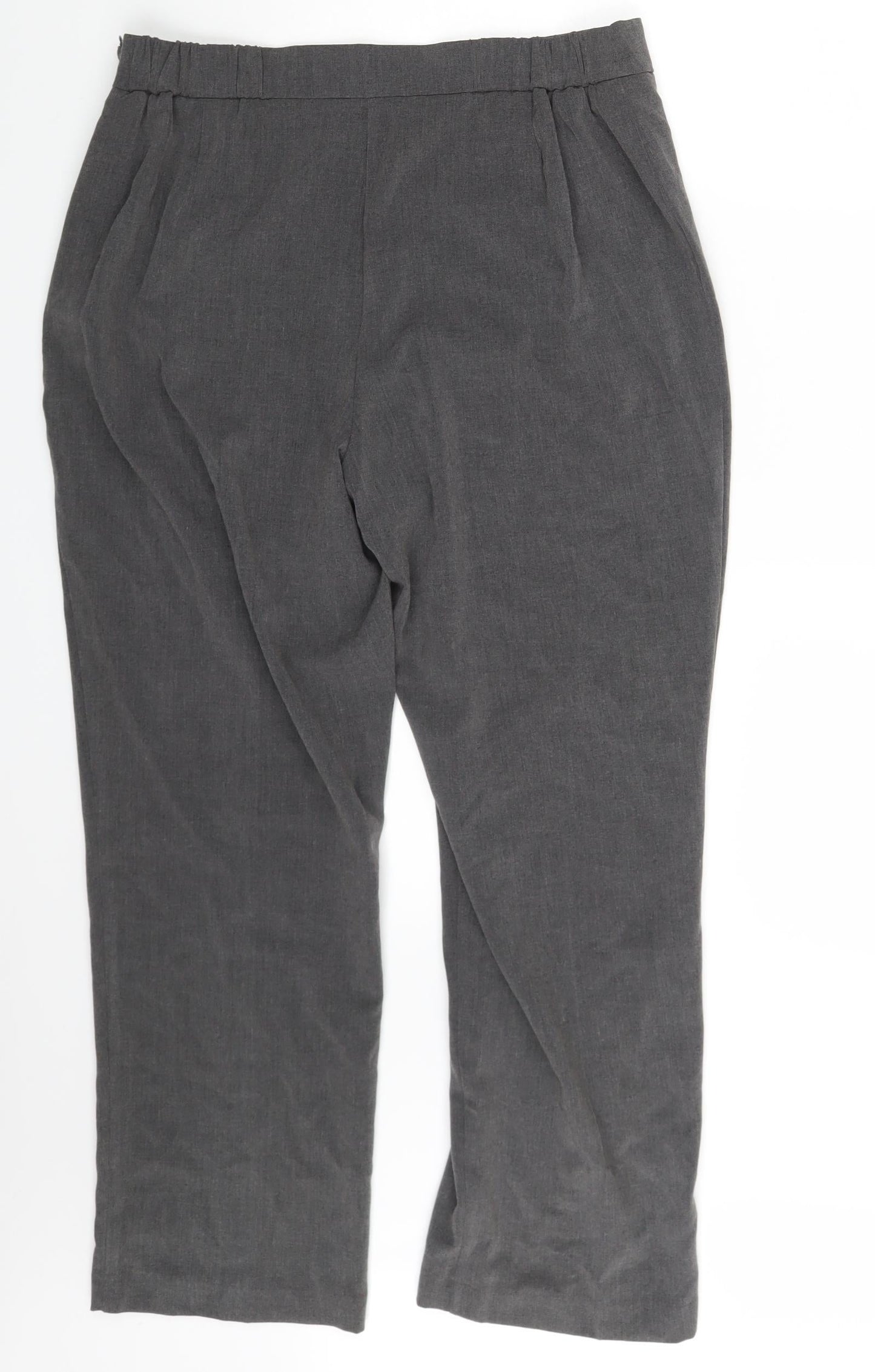 Womens UK Size 16 Isle Regular Fit Dress Pants Grey Trousers