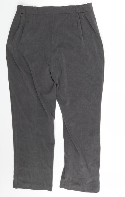 Womens UK Size 16 Isle Regular Fit Dress Pants Grey Trousers