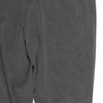 Womens UK Size 16 Isle Regular Fit Dress Pants Grey Trousers