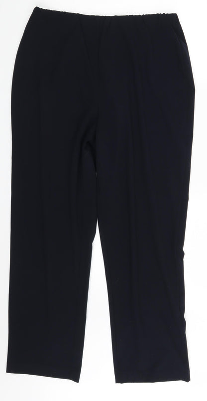 Womens UK Size 14 Isle Regular Fit Dress Pants Blue Trousers