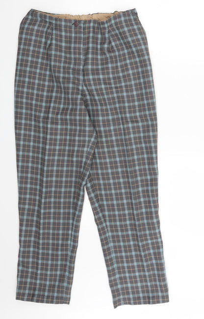 Womens UK Size One Size Preworn Regular Fit Dress Pants Grey Trousers