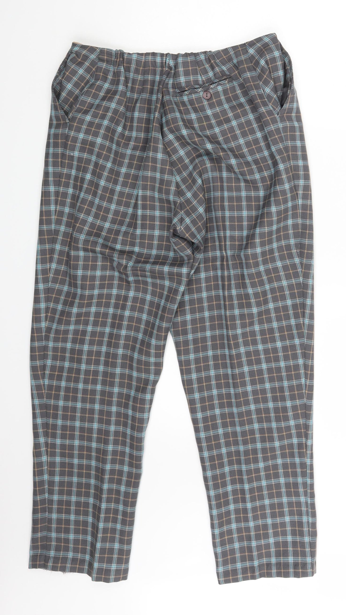Womens UK Size One Size Preworn Regular Fit Dress Pants Grey Trousers