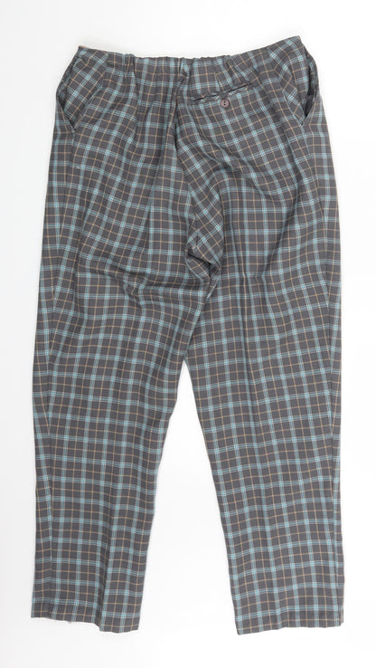 Womens UK Size One Size Preworn Regular Fit Dress Pants Grey Trousers