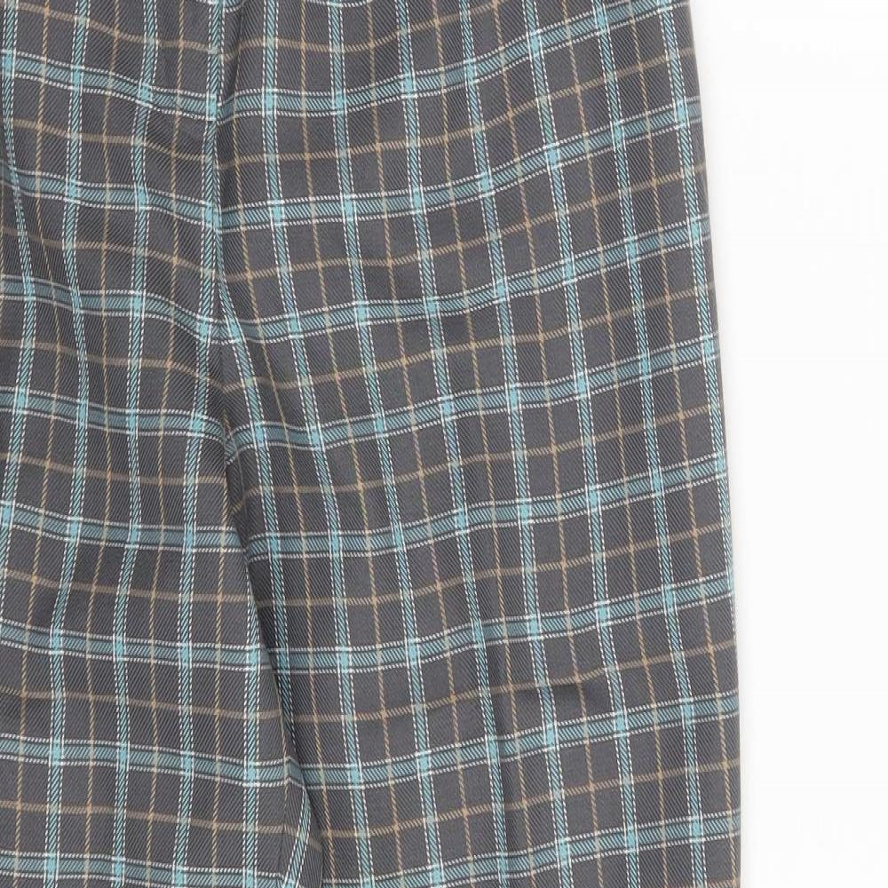 Womens UK Size One Size Preworn Regular Fit Dress Pants Grey Trousers