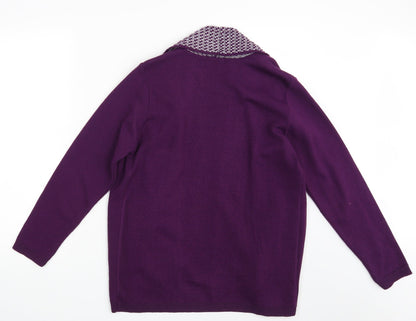 Womens UK Size M ME Purple Cardigan Jumper