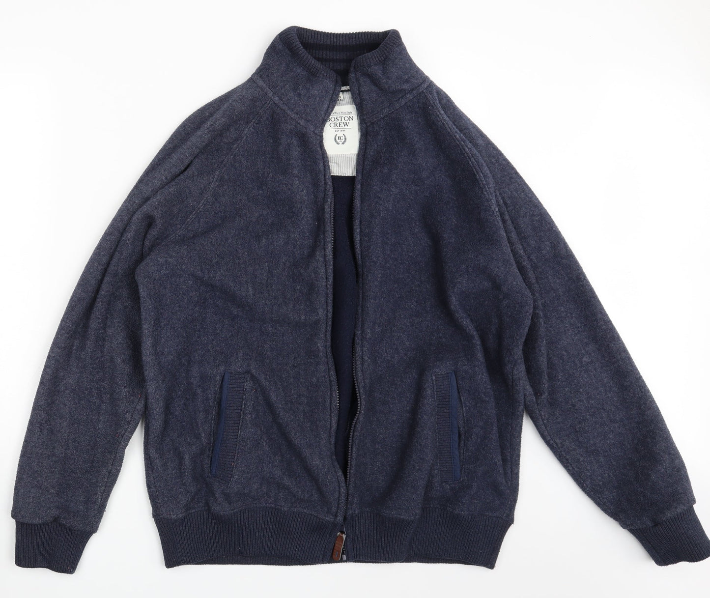 Boston Crew Mens Blue   Full Zip Jumper Size M