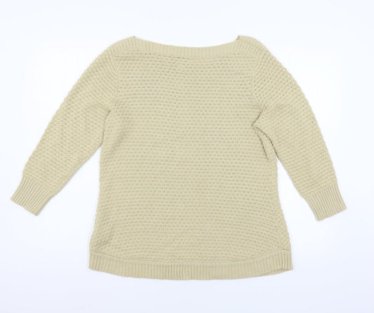 Cristina B Womens Beige  Knit Pullover Jumper Size L