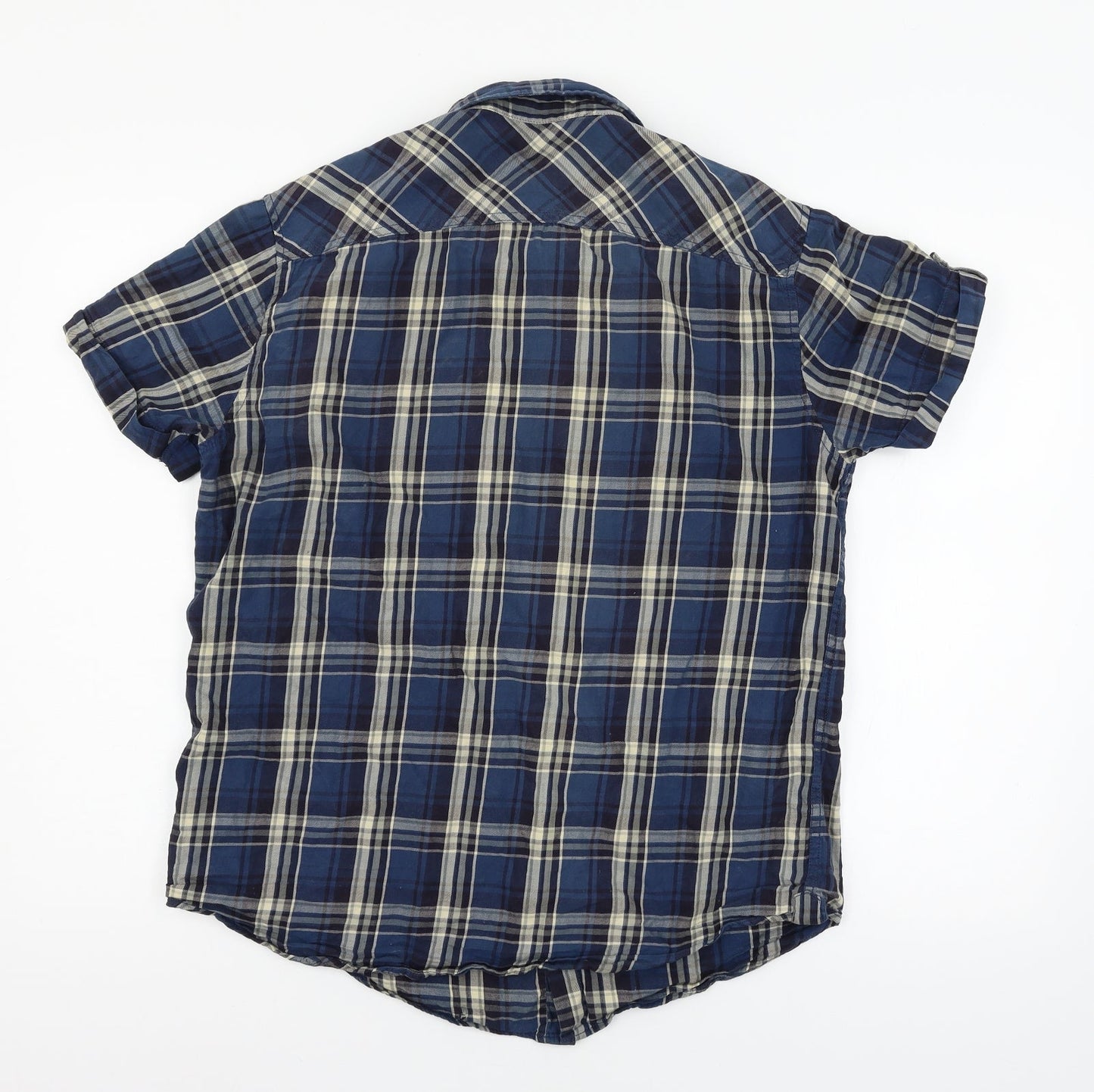 Mens UK Size M Just Jeans Blue  Button-Up Short Sleeve Casual Shirt