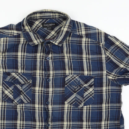 Mens UK Size M Just Jeans Blue  Button-Up Short Sleeve Casual Shirt