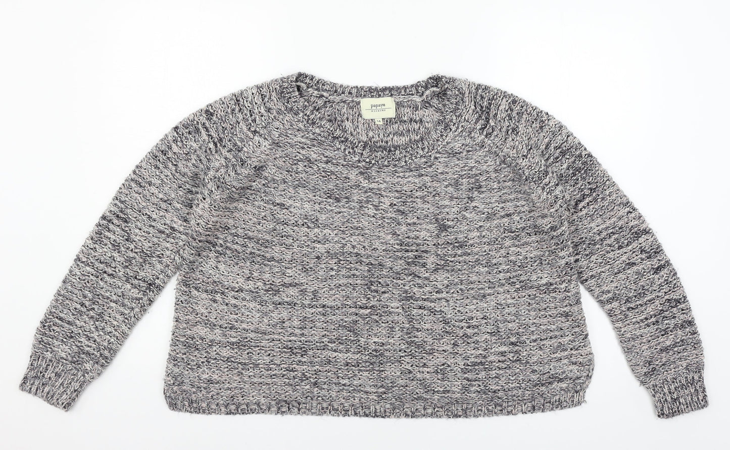 Womens UK Size 14 Papaya Grey Pullover Jumper