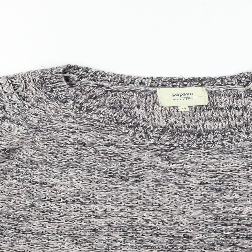 Womens UK Size 14 Papaya Grey Pullover Jumper