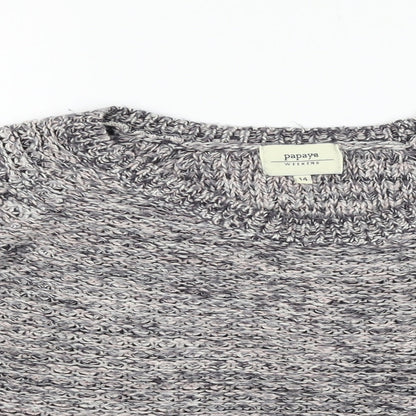 Womens UK Size 14 Papaya Grey Pullover Jumper