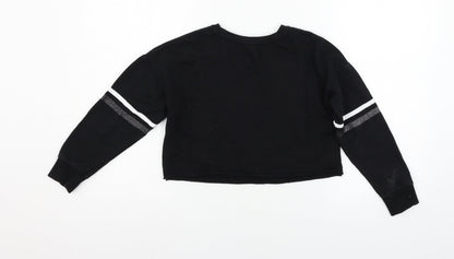 Primark Girls Black  Jersey Pullover Sweatshirt Size 9-10 Years  - New York