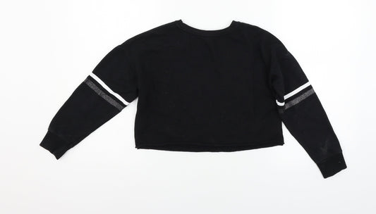 Primark Girls Black  Jersey Pullover Sweatshirt Size 9-10 Years  - New York