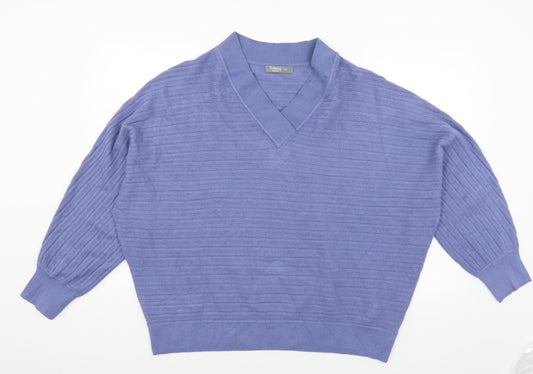 Nutmeg Womens Blue  Knit Pullover Jumper Size 20