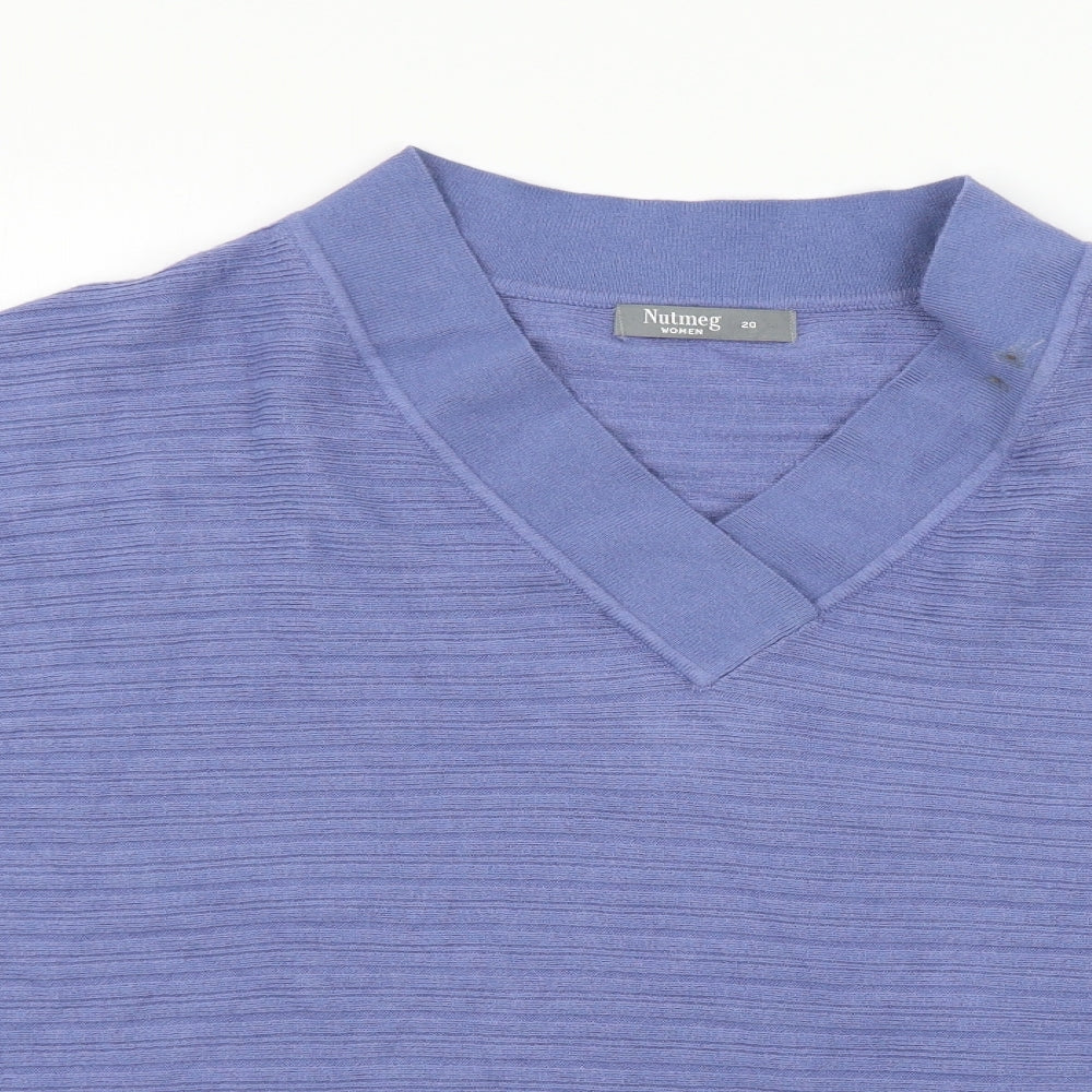 Nutmeg Womens Blue  Knit Pullover Jumper Size 20