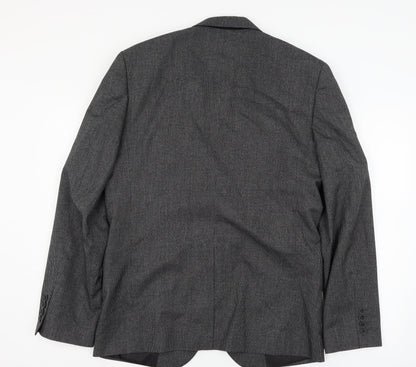 Mens UK Size L Cedar Wood State Regular Grey Suit Jacket