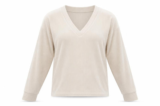 Front view of ASOS women’s pink velour pullover sweatshirt, size UK 8