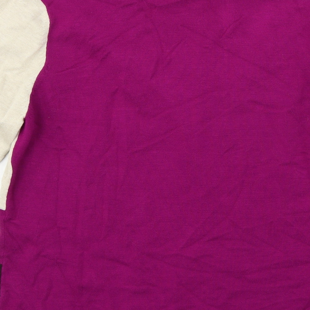 CC Womens Purple Geometric Knit Pullover Jumper Size M