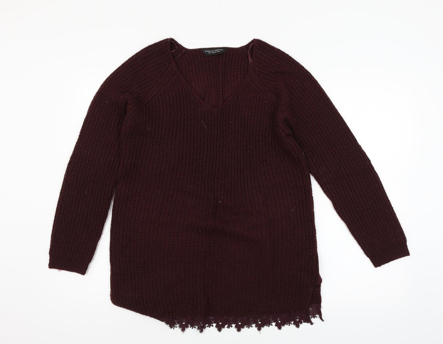 Dorothy Perkins Womens Purple  Knit Pullover Jumper Size 10