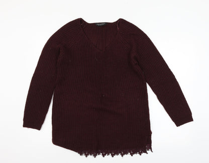 Dorothy Perkins Womens Purple  Knit Pullover Jumper Size 10