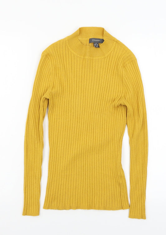 Primark Womens Yellow  Knit Pullover Jumper Size 12