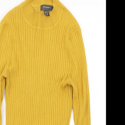 Primark Womens Yellow  Knit Pullover Jumper Size 12