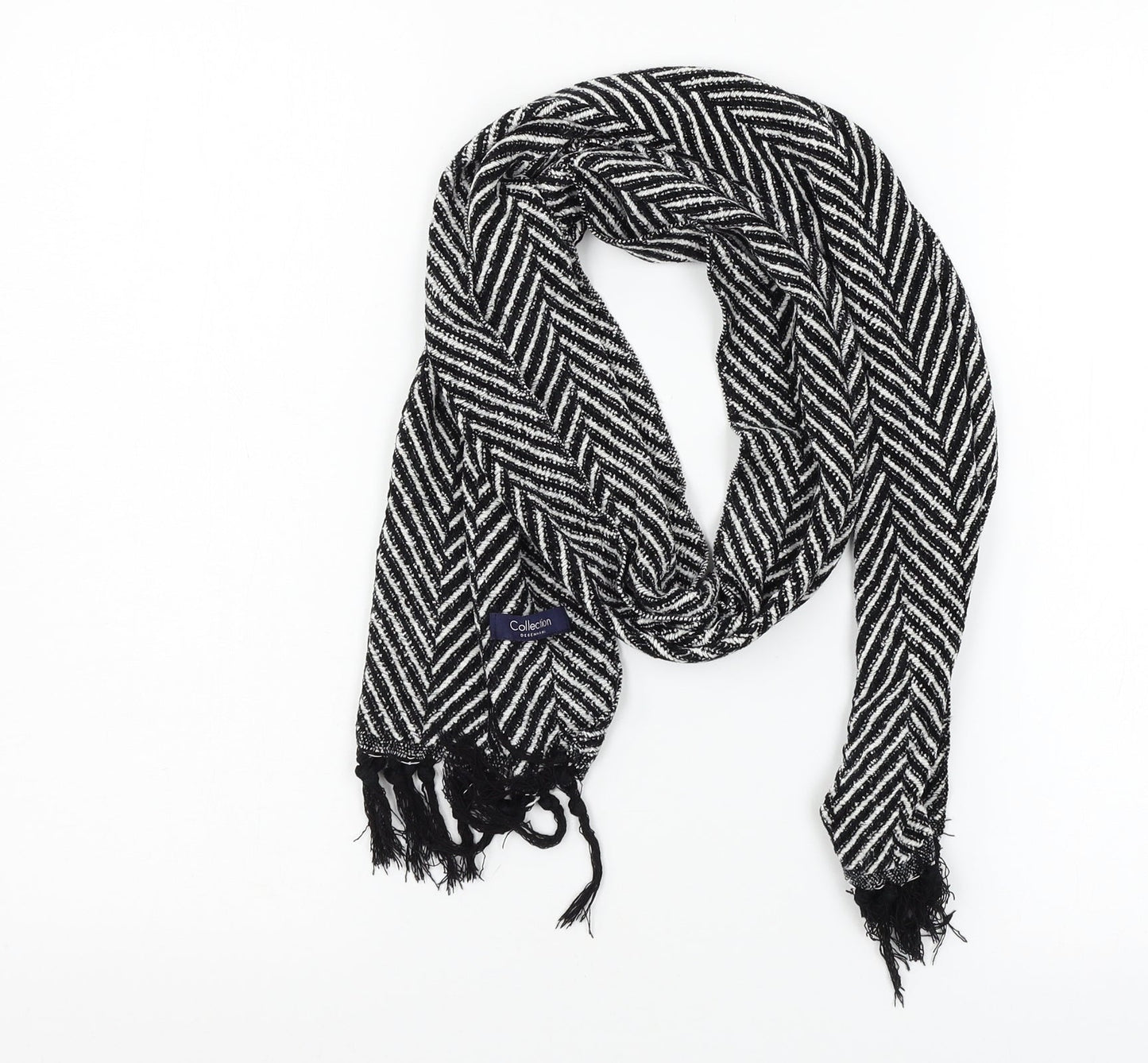 Debenhams Womens Black Striped Knit  Scarf
