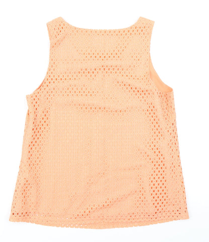 Womens UK Size 12 Apricot Orange Basic Tank