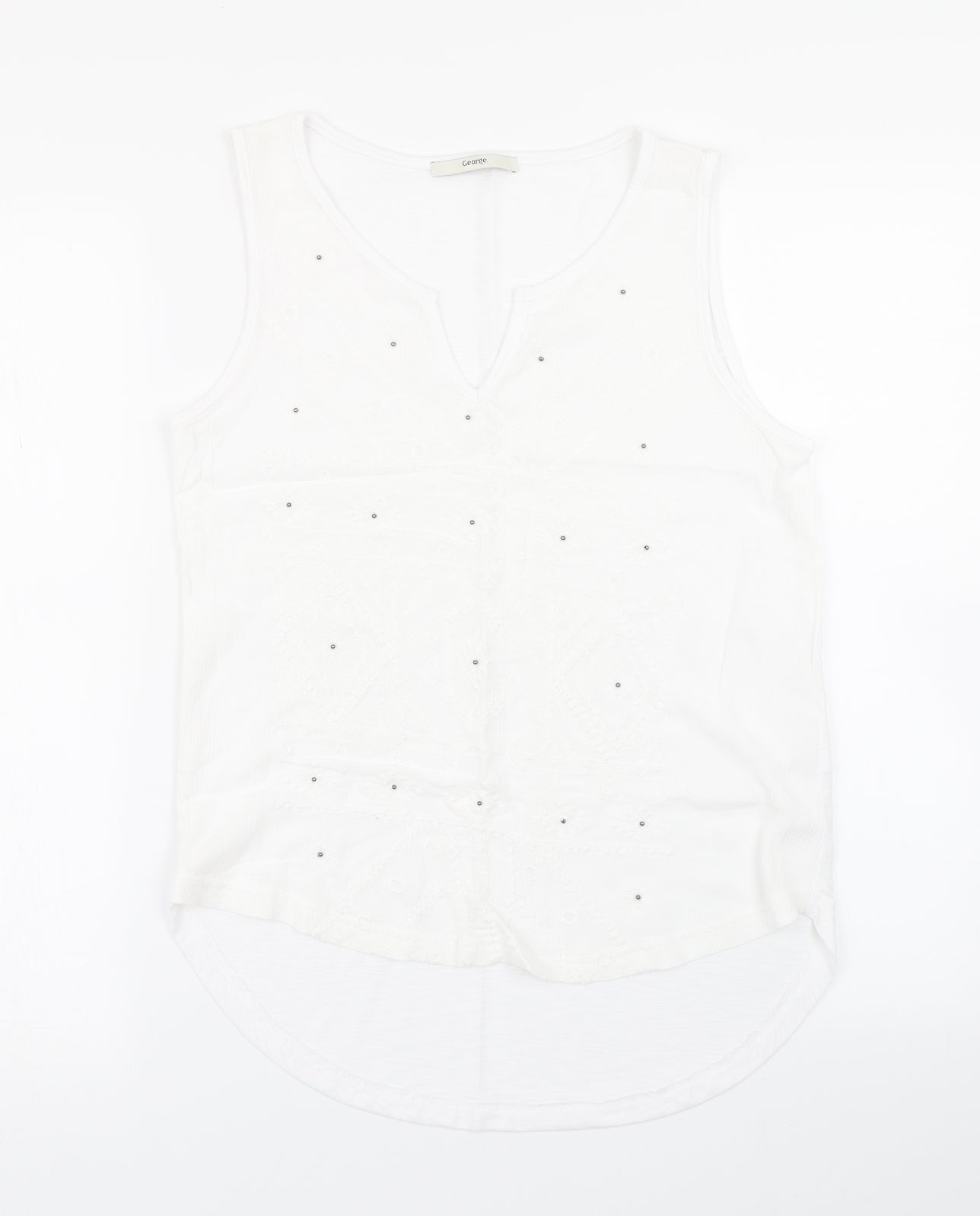 George Womens White   Basic Tank Size 8